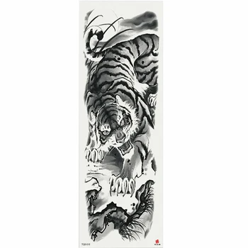 Pilna Ziedu Roku Ūdensnecaurlaidīgus Pagaidu Tetovējumu Uzlīmes, Liela Vecās Skolas Ķīniešu Stilu Tiger Modelis Body Art Tattoo