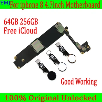 Pilnībā Atbloķēt Nav icloud iPhone 8 Mātesplati 64GB/256 GB,100% Oriģināls, Ar/Bez Touch ID Labu Testa loģika valde Atbalsta atjauninājumu