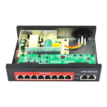 POE Switch 48V ar 8 100Mbps Ostas IEEE 802.3 Af/pēc Ethernet Switch Piemērots IP Kameras/Wireless AP/POE Kamera