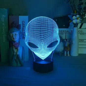 Pop-eyed Svešzemju Formas 3D Nakts Gaisma bērniem Atdzist Klāt Guļamistaba Dekors Cute Dzimšanas dienas Krāsu Dāvanu LED Galda Lampas Bērnu Nightlight