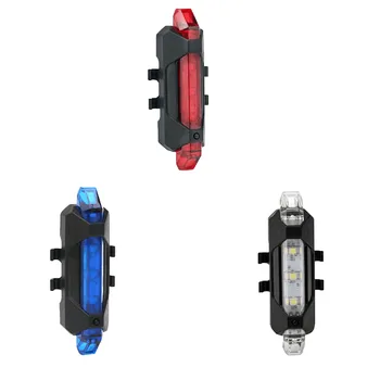 Portatīvo velosipēdu gaismu uzlādējams LED taillight USB aizmugures taillight drošības brīdinājums velosipēdu gaisma zibspuldze astes gaismas