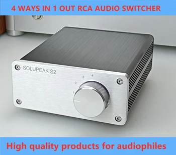 Premium 4 1 RCA out Maiņa Kārba,Stereo Signāla Avota ieejas selektoru Audio switcher Splitter,schalter izplatītājs saliktu kasti