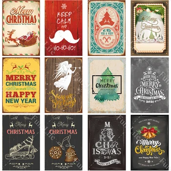 Priecīgus Ziemassvētkus Vintage Metāla Zīmes, Plakātu Jauno Gadu Retro Skārda Zīme Plāksne Plāksne, Kafejnīca, Bārs Krogs Mājas Dekori Ziemassvētku Dāvanu 30x20cm