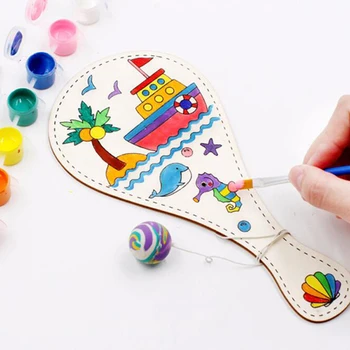 Radošā Diy Pamācība Krāsošanas Pat Bumbu Izglītības Roku Darbs Spēli Krāsošana Diy Koka Rotaļlietas Rakete Grafiti Rotaļlietas Bērniem