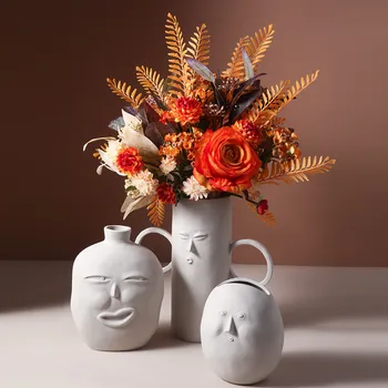 Radošās sejas, galvas vāze macetas de ceramica sausie ziedi podos, mājas dekoru ziemeļvalstu keramikas augu pot telpu dekorēšana aksesuāri
