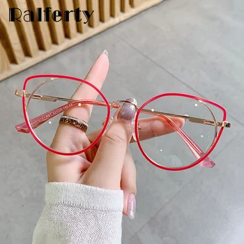 Ralferty Dekoratīvās Sieviešu Briļļu Rāmji Cat Eye Recepšu Brilles Sieviete Luksusa Briļļu Rāmis Antiblue Nulles Dioptriju Specs