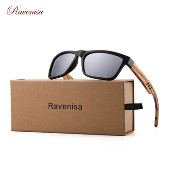 Ravenisa Mens Koka Polarizētās Saulesbrilles Laukumā UV Aizsardzību, Zils, Saules Brilles oculos de sol masculino