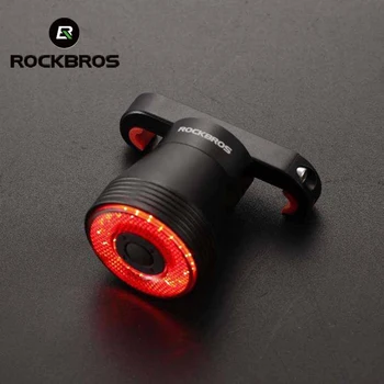 ROCKBROS Velosipēds Gaismas Q5 Viedo Sensoru USB LED Aizmugures Velo Lukturi MTB Taillight velosipēdu aksesuāri luz bicicleta Velosipēds Atpakaļ Gaismas