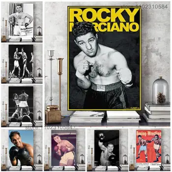 Rocky Marciano plakātu Sienas Mākslas Audekls Plakāti Apdare, Mākslas Plakātu, Personalizētu Dāvanu Mūsdienu Ģimenes guļamistaba Krāsošana