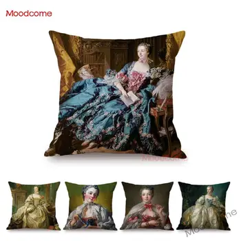 Royal Eiropas Dāma Madame de Pompadour Francois Boucher Rokoko Stila Glezniecības Dīvāns Mest Spilvena Segums Auto Veļa Spilvens Segums