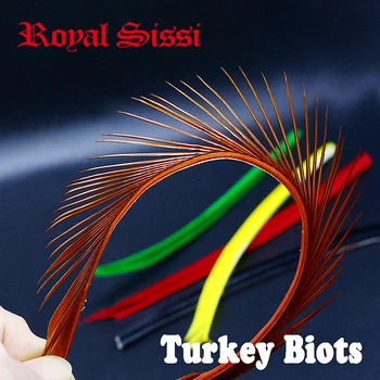 Royal Sissi 5packs uzstādīt Turcija Biots ilgi barbs lidot piesaisti, turcija kāti sausā lidot emerger spalva ķermeņa komplektēšanas materiāli wingcase asti