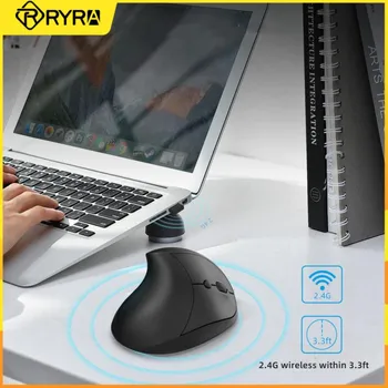 RYRA 2.4 GHz Bezvadu Vertikālā Pele Optiskā Pele ar USB Saņemt Ergonomisks Spēlētājs 2400DPI 6 Pogas Portatīvo Datoru Spēles Pele