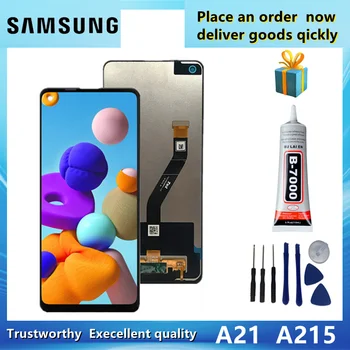 Samsung Galaxy A21 A215 LCD Displejs, Touch Screen Digitizer LCD Samsung A21 A215 Displeja Nomaiņa