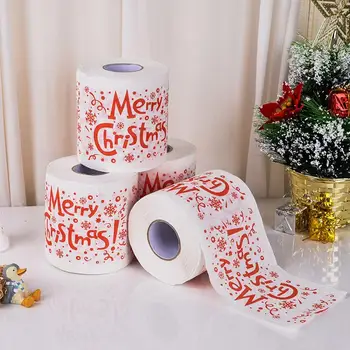Santa Claus Roll Tualetes Papīra Gudrs Iespiesti Ziemsvētki Koks Vannas Roll Papīra Ziemassvētkos
