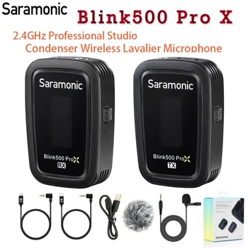 Saramonic Blink500 Pro X 2.4 GHz Kondensatoru Bezvadu Lavalier Mikrofons GAB iPhone Kamera Broadcast Straumēšanas Atloks Mikrofons