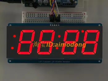 Sarkanā 1.2' 4 Ciparu 7 Septiņu Segmentu LED Displejs Pulkstenis IIC laiks uno r3