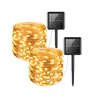 Saules Powered String Gaismas 20-100LEDs USB Vara Stieples Gaiši Pasaku, Gaismas, Iekštelpu Āra Ūdensizturīgs Apdare Deg Dārza