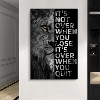 Savvaļas Lauva Motivācijas Vēstuli Quote Mākslas Audekla Gleznu Plakātu Izdrukas Sienas Dekoratīvās Mākslas Aina Office Home Cuadros Dekori