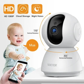 Sdeter Elektronisko Baby Monitors Ar Fotokameru, Wifi Nakts Redzamības Novērošanas Drošības CCTV kameras IP Video Cam Atbalsta Google Alexa Tuya