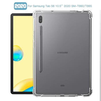 Shookproof Tablet Case For Samsung Galaxy Tab S6 10.5 2019 SM-T860 SM-T865 Pārredzamu TPU Silīcija Aizmugurējo Vāciņu