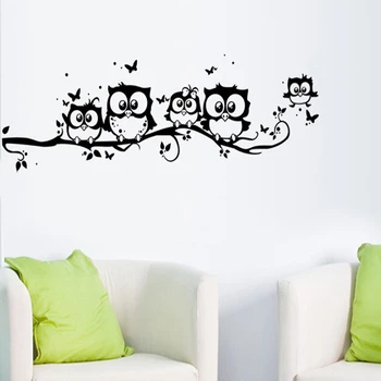 sienas uzlīmes koka dzīvniekiem, Guļamistaba pūce Tauriņš WallStickers mājas dekors dzīvojamā istaba tauriņš bērniem telpām vinilos paredes 20