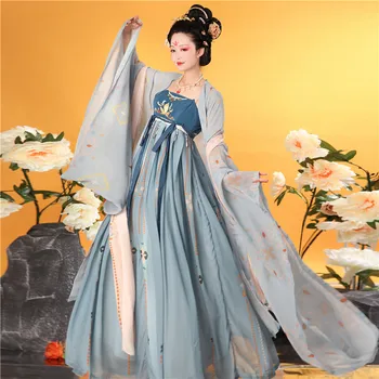 Sieviešu Hanfu Tradicionālā Ķīniešu Apģērbs, Svētku Apģērbs Pasaku Izšuvumi Seno Tautas Skatuves Sniegumu Deju Tērpi