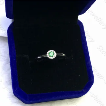 Sieviešu jauns gredzens dabas smaragds gredzenu 925 sudraba vienkāršs dizains svaigi un jauki stils