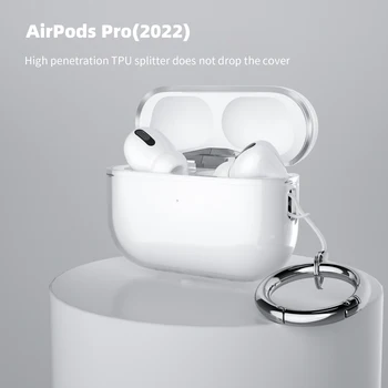 Skaidra Lieta par AirPods Pro2 2022 Gadījumā Mīksta Silikona Vāks airpods pro 2 Lieta Pārredzamu Austiņas Būtiska, lai airpod pro
