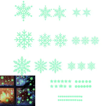 Sniegpārslas, Ziemassvētku Logu Piekļaujas Dubultā Sānu Luminiscences Ziemassvētku Skatlogu Uzlīmes Ziemassvētku Mājas Dekorēšanas Uzlīmēm