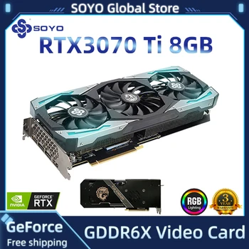 SOYO GeForce RTX3070Ti/3070 8G Grafikas Karte GDDR6X Atmiņas PCI Express X16 4.0 Kartes RGB Pavisam Jaunu Spēļu Video Karte NVIDIA GPU