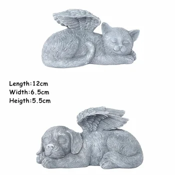 Sveķu Eņģelis Suns, Kaķis Statuja, Dārza Dekori Kucēns Kapa piemineklis Skulptūru Rotas, Dāvanas Pagalmā Mājas Apdare
