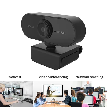 sākotnējā Webcam 1080P Datoru, DATORA Web Kamera ar Mikrofonu, Rotējoša Kameras Live Broadcast Video Zvanu Konferences Darba