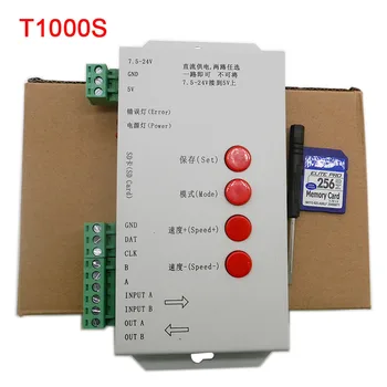 T1000S SD Kartes Pikseļi, led Kontrolieris,DC5~24V,lai WS2801 WS2811 WS2812B LPD6803 2048 LED kontrolieris
