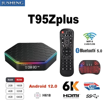 T95Z Plus Smart TV Box Android 12.0 6k 2.4 g & 5g wi-fi, Bluetooth 6 5.0 4g16g 32gb 64gb Četrkodolu televizora Atbalsta Google Spēlētājs