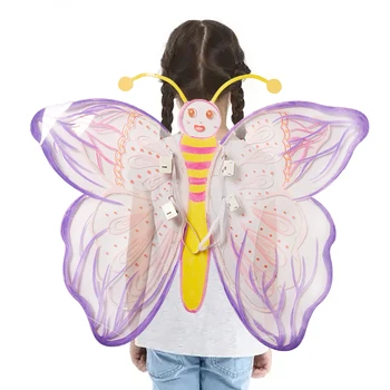 Tauriņa Spārni Meitenēm LED Tauriņa Spārni Rotaļlietas Spārniem Dzirkstošo Butterfly Fairy Halloween Kostīmu Eņģeļa Spārnus Bērniem Meitenēm