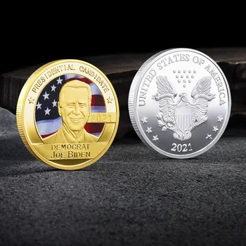 The 46th Amerikas savienoto Valstu Prezidents Džo Baidens Zelta, Sudraba Piemiņas Monētu Reprodukcija Cosplay Aksesuārus, Piederumus