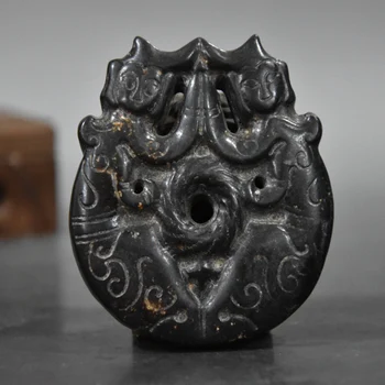 Tibetas Hongshan Kultūras Dabisko Meteorītu Sirēna Akmens Pik Jade Valkāt Talismans Statuja un Skulptūru Kolekcija Kulons Piederumi