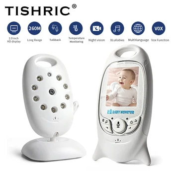 TISHRIC VB601 Baby Monitors Ar Kameru 2.4 G Bezvadu Ar 2.0 Collas Baby Monitor Kamera Nakts Redzamības Temperatūras Uzraudzība
