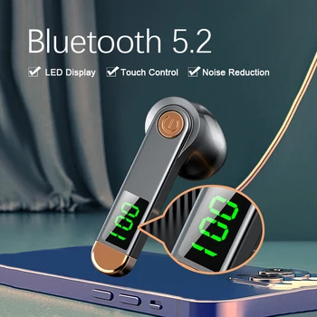 TWS Austiņas Bluetooth 5.2 Bezvadu Austiņas Touch Kontroli Sporta Earbuds, Stereo Mūzikas Austiņas, kas aprīkotas Ar LED Displeju Mikrofons iphone