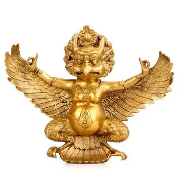 tīra vara, misiņa, ērglis Garuda budas statuja exorcise ļaunajiem gariem Mājas dekoru amatniecības statuetes budistu attēls