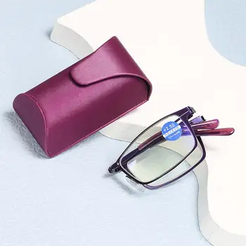 Unisex Portatīvo Salokāmo Lasīšanas Brilles, Metāla, Anti-UV Zils Stariem vecuma tālredzība Brilles ar Stikliem Gadījumā Redzes Aprūpes +1.0 līdz+4.0
