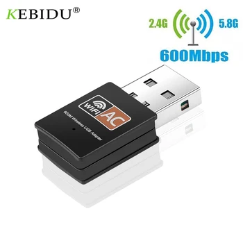 USB WiFi Adapteri 600Mbps Dual Band 2.4/5Ghz Bezvadu Ārējo Uztvērēju Mini WiFi Dongle Tīkla Karti Par PC Klēpjdators