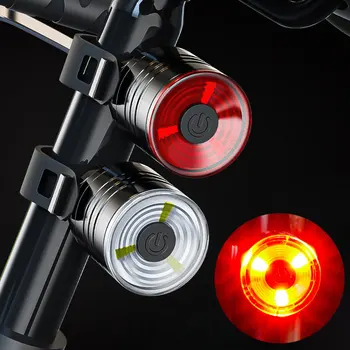 Velosipēda Aizmugurējās Gaismas Velosipēdu Brīdinājuma Lampa 3 LED Krelles 2032 Baterijas Sakausējuma Korpuss MTB Lukturu Taillight Lukturīti