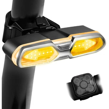 Velosipēdu Taillight LED Bremžu Velosipēdu apgaismojumam Aizmugurē USB Lādējamu Tālvadības Pagrieziena gaismas Lampas MTB Velosipēdu Ceļu Piederumi