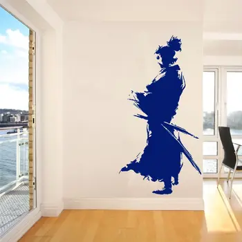 Vientuļš Samurajs Japāņu Karavīrs Sienas Decal Anime Uzlīme Mājas Dzīvojamā Telpu Dekorēšana Noņemams A002233