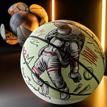 Visuma Dunk Basketbola Astronauts pastaigas kosmosā Krāsu Krāsotas PU nodilumizturīga Iekštelpu Āra Spēli Vilciena Basketbola Bumba, 7 Izmērs