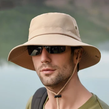 Vīriešu Cepure, Pārgājienu Tūrisma Medību un Āra Saules Aizsardzības Zvejas Cepures Vīriešiem Vasarā Sejsegu Kausa Klp Platām Malām, Anti-UV Saules