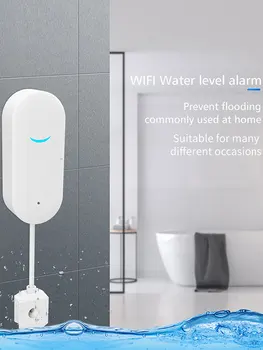 Wifi Ūdens Sensors Tuya Smart Ūdens Noplūdes Detektors Plūdu Detektoru App Plūdu Trauksmes Pārplūdes Drošības Signalizācijas Sistēmas