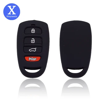 Xinyuexin 4 Pogas Tālvadības Silikona Auto Taustiņu uz Lietu par Hyundai, Par Kia Automašīnu Atslēgu Aizsardzības Apvalks