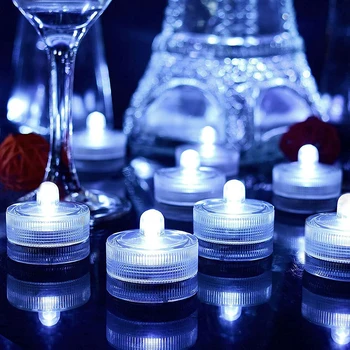 Zemūdens LED Gaismas Flameless Svece Tealights Zemūdens Baseins Lampas Kāzu Mājās Vāze Festivāls Puses Ziņā Bārs Apdare